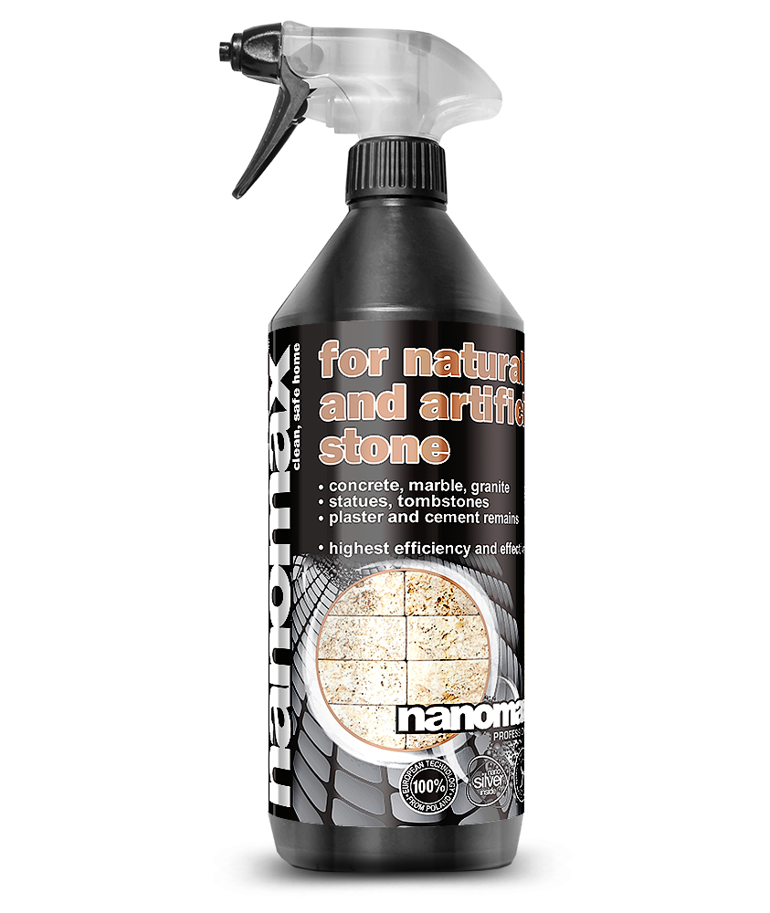 NANOMAX PRO Steinreiniger für Denkmäler und Grabsteine – Produktgebinde (1-Liter-Flasche)