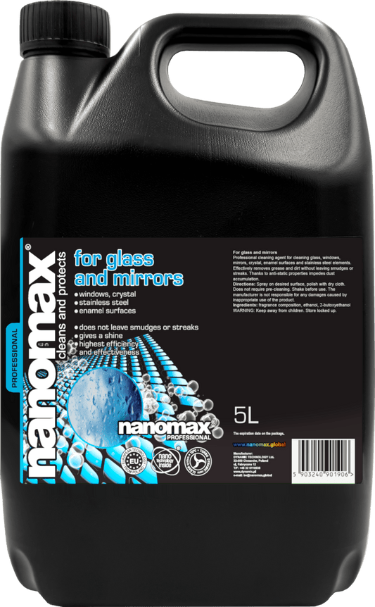 NANOMAX PRO Glas- und Fensterreiniger – Produktgebinde (5-Liter-Kanister)