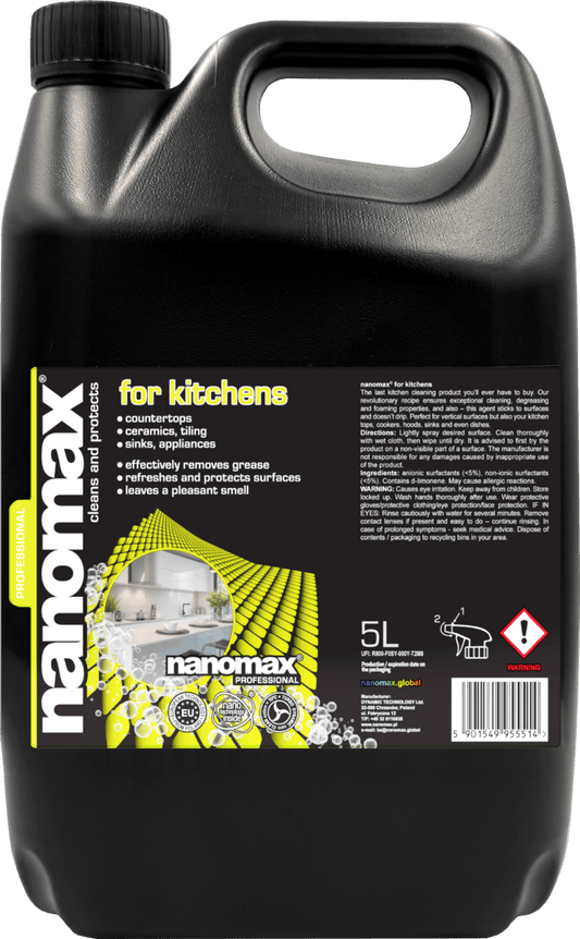 NANOMAX PRO Küchen- und Arbeitsflächenreiniger – Produktgebinde (5-Liter-Kanister)