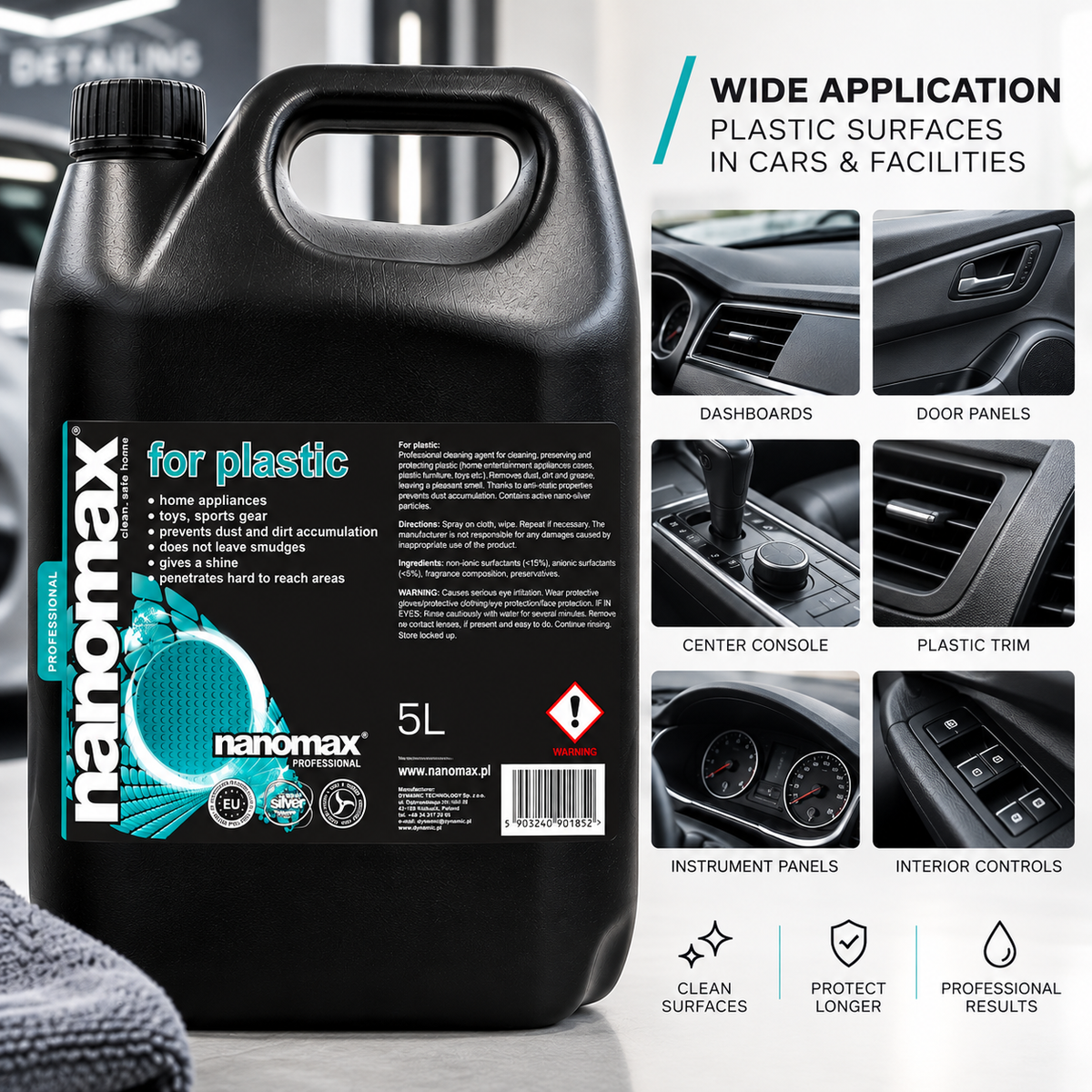 NANOMAX PRO Kunststoffreiniger – Anwendung